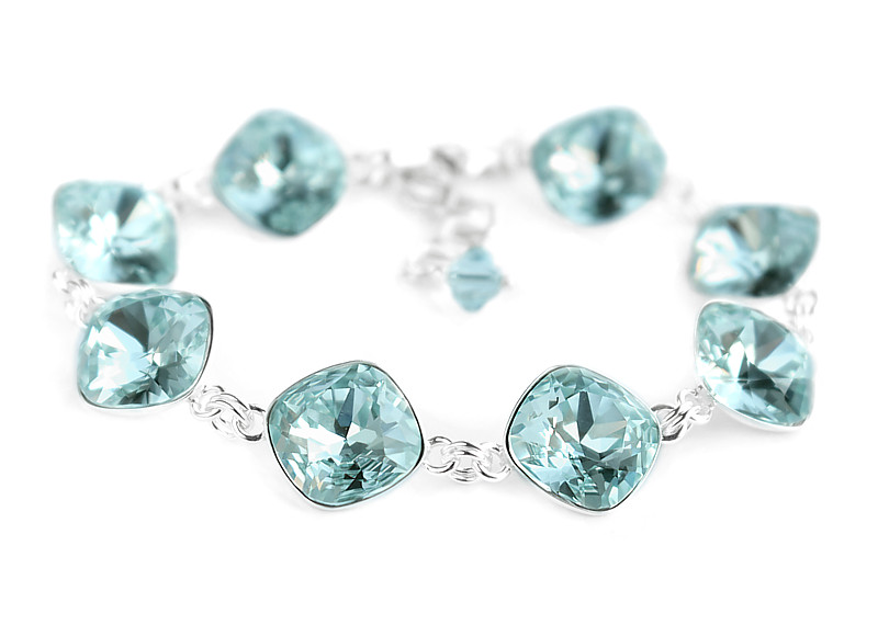 Bogata bransoletka niebieskie kryształy Swarovski Light Azore