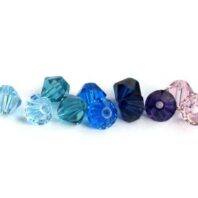 Kolory kryształów w bransoletce na nogę - niebieskie i fioletowe