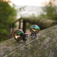 Kolczyki - ośmiornice z kryształami Swarovski Luminous Green
