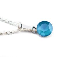 Lazuorowy wisior z kryształem Swarovski Azure Blue - turkusowy diamencik