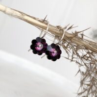 Srebrne kolczyki z Kryształami Swarovskiego w odciemiu fioletowym